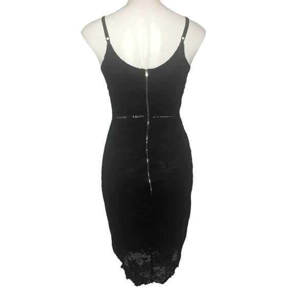 MiaoMiao Black Lace Overlay Pencil Dress - Size Large - Picture 6 of 12
